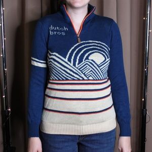 Dutch Brothers Coffee Fan 1/2 Zip Up Sweater